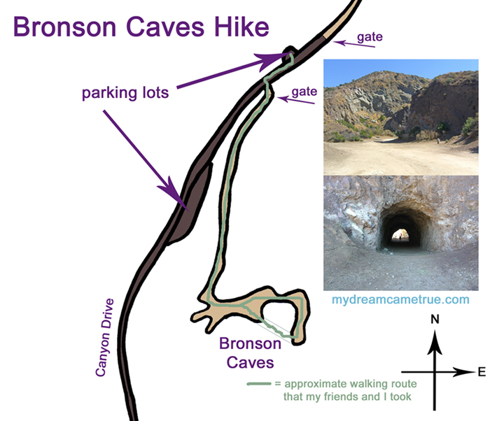 Bronson Caves "Batcave" Hike Map