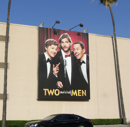 Two and a Half Men poster outside Warner Bros. Studios in Burbank, California